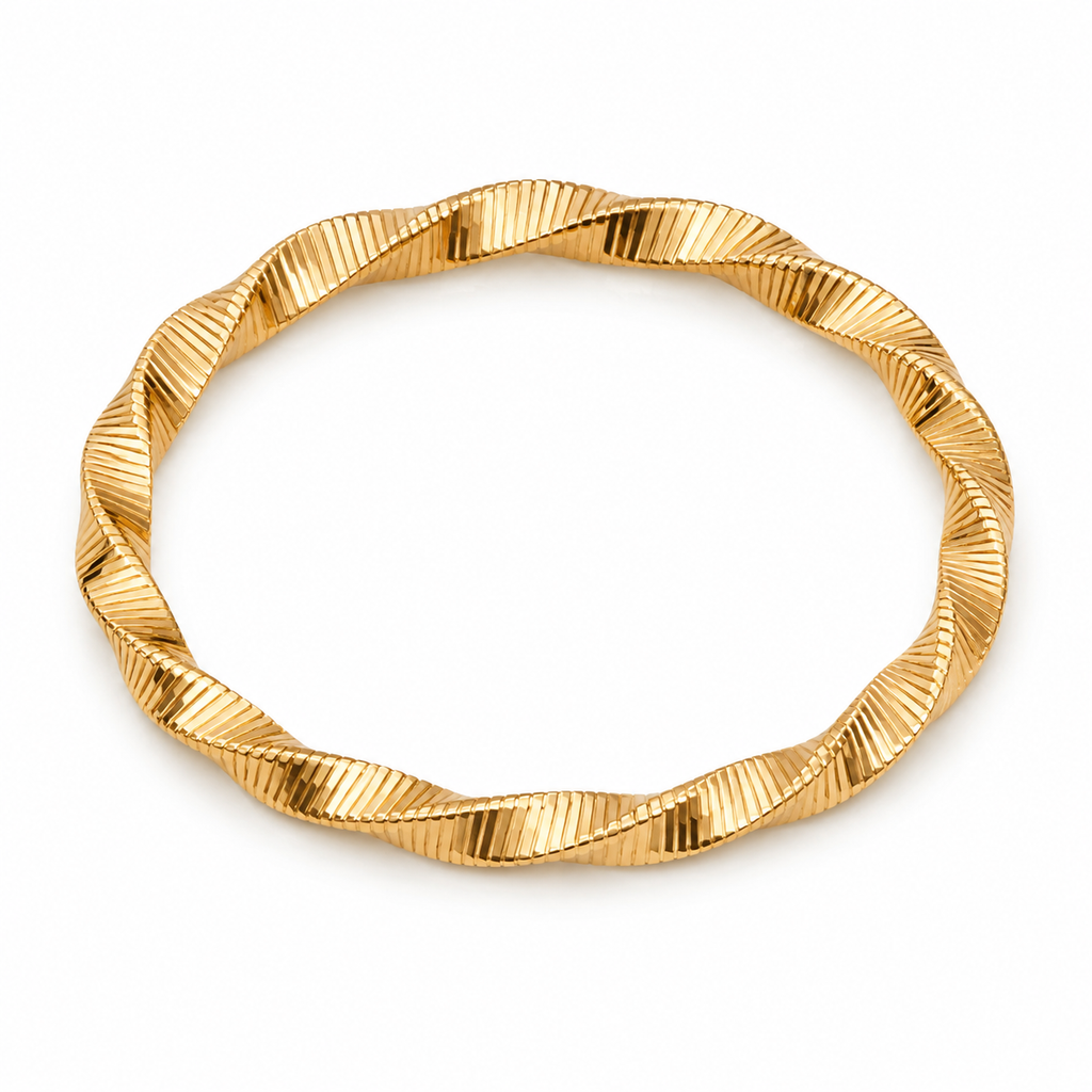 Winded Rope 18K Gold Anti Tarnish Flexible Bracelet Women Bulk