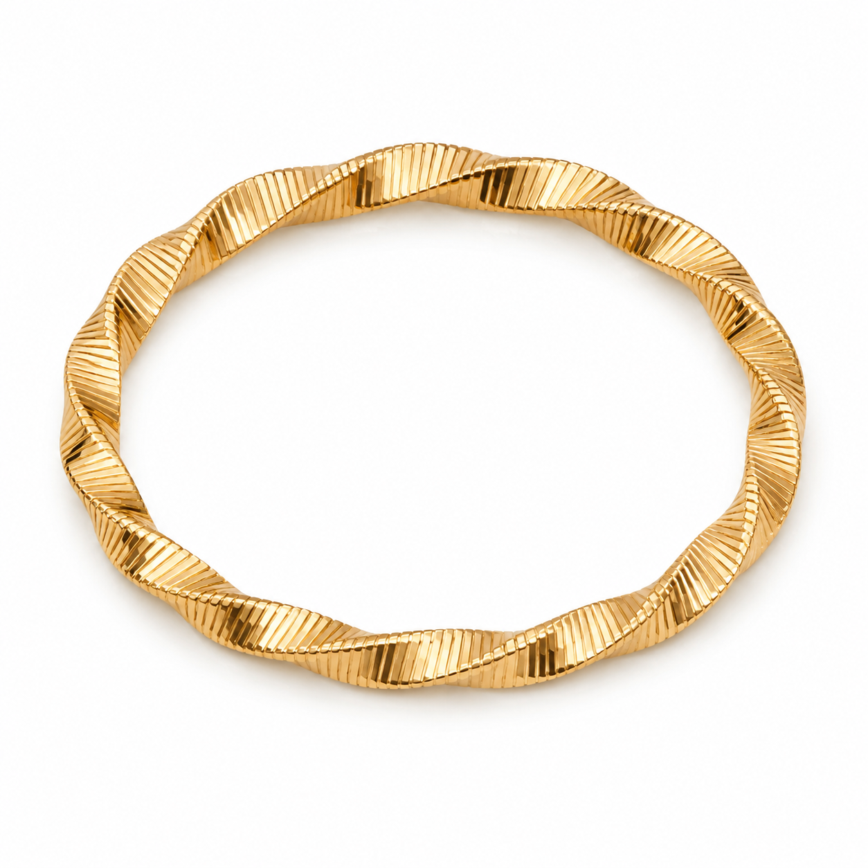 Winded Rope 18K Gold Anti Tarnish Flexible Bracelet Women Bulk