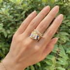 Multi Color Stackable Charms Gold Enamel Copper Cocktail Ring Wholesale
