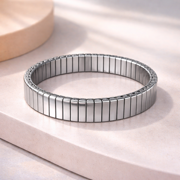 Bulk Stretchable Gold Silver Plated Plain Stainless Steel Bracelet Secondary image