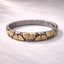 Bulk Stretchable Two Tone Link Gold Silver Plain Stainless Steel Bracelet