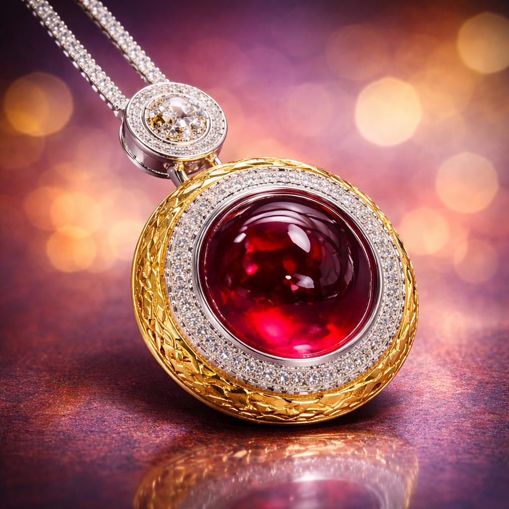 Red Blue Luxury Oval Glass Stone Gold Silver CZ Copper Pendant Bulk