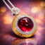 Red Blue Luxury Oval Glass Stone Gold Silver CZ Copper Pendant Bulk