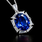 Premium Oval Cut Silver Plated CZ Anti Tarnish Copper Pendant Wholesale