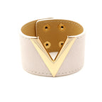 V Shape Black White Red 18K Gold Pu Leather Wrist Band Bracelet Bulk