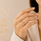 Designer Infinity Style Gold Silver CZ Copper Anti Tarnish Ring Bulk