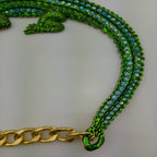 Big Crocodile 18K Gold Green Anti Tarnish Collar Necklace Bulk