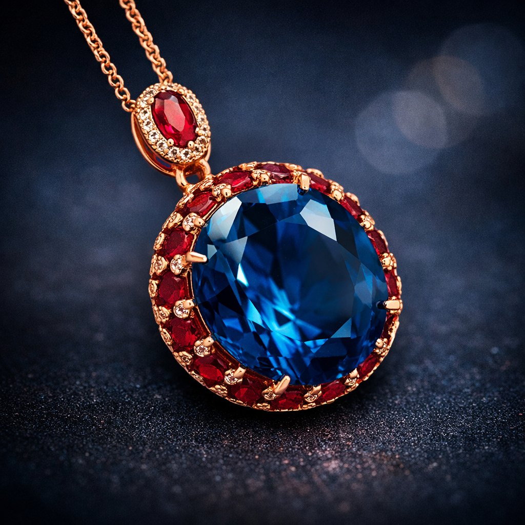 Classic Heritage Gold Plated CZ Anti Tarnish Copper Pendant Wholesale