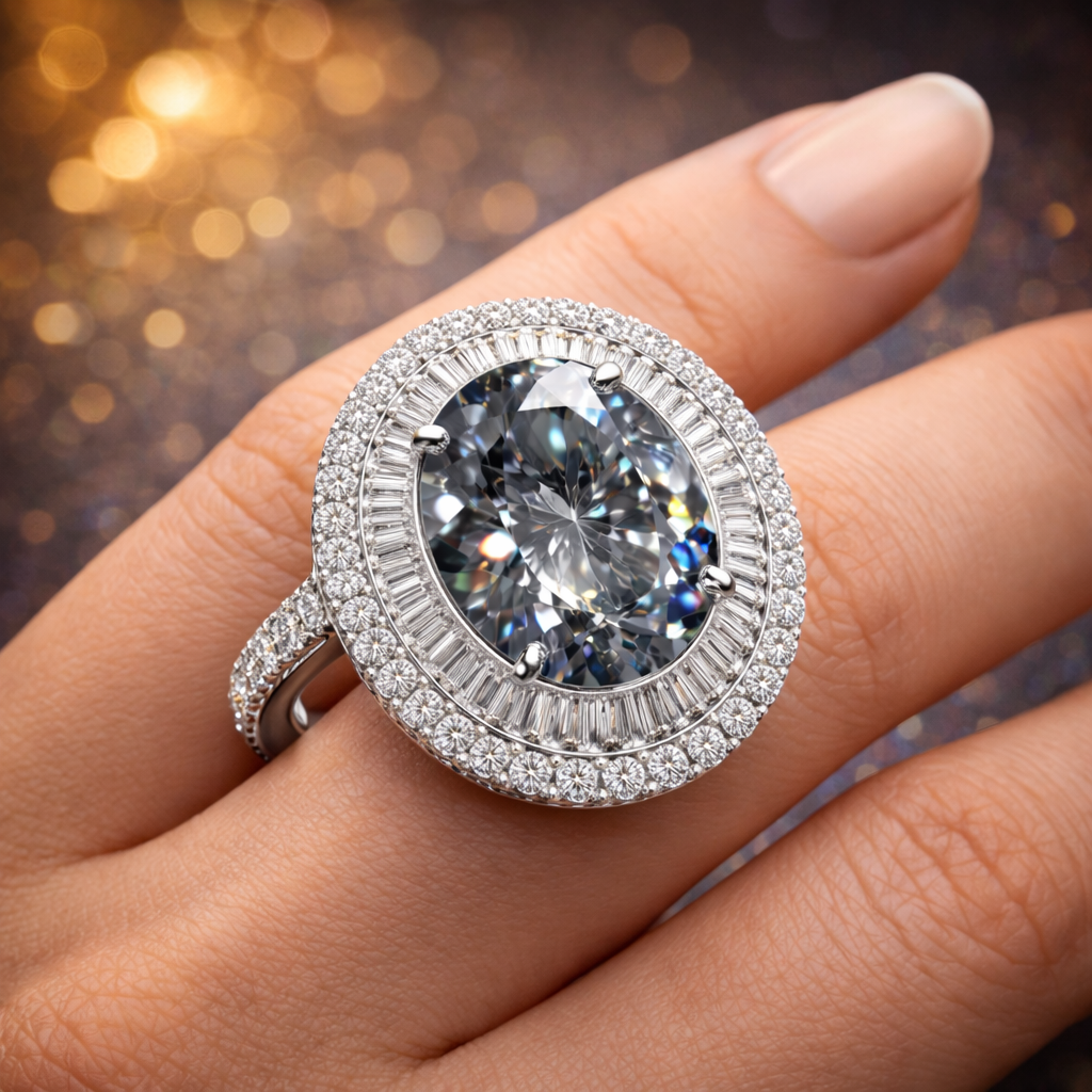 Sparkling Rhodium Silver Plated CZ Copper Anti Tarnish Fancy Ring Bulk Main image