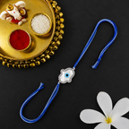 Cloud Shape Evil Eye Silver Plated CZ Mother of Pearl Thread Rakhi Bulk