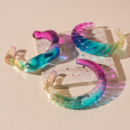 Wave Acrylic Rainbow Transparent Cuff Bracelet For Women Bulk