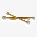 Cross Over 18K Gold White Pearl Anti Tarnish Hair Pin Hair Accessories For Women Kids