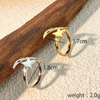 Crescent Moon 18K Gold Plated Silver Anti Tarnish Free Size Ring Bulk