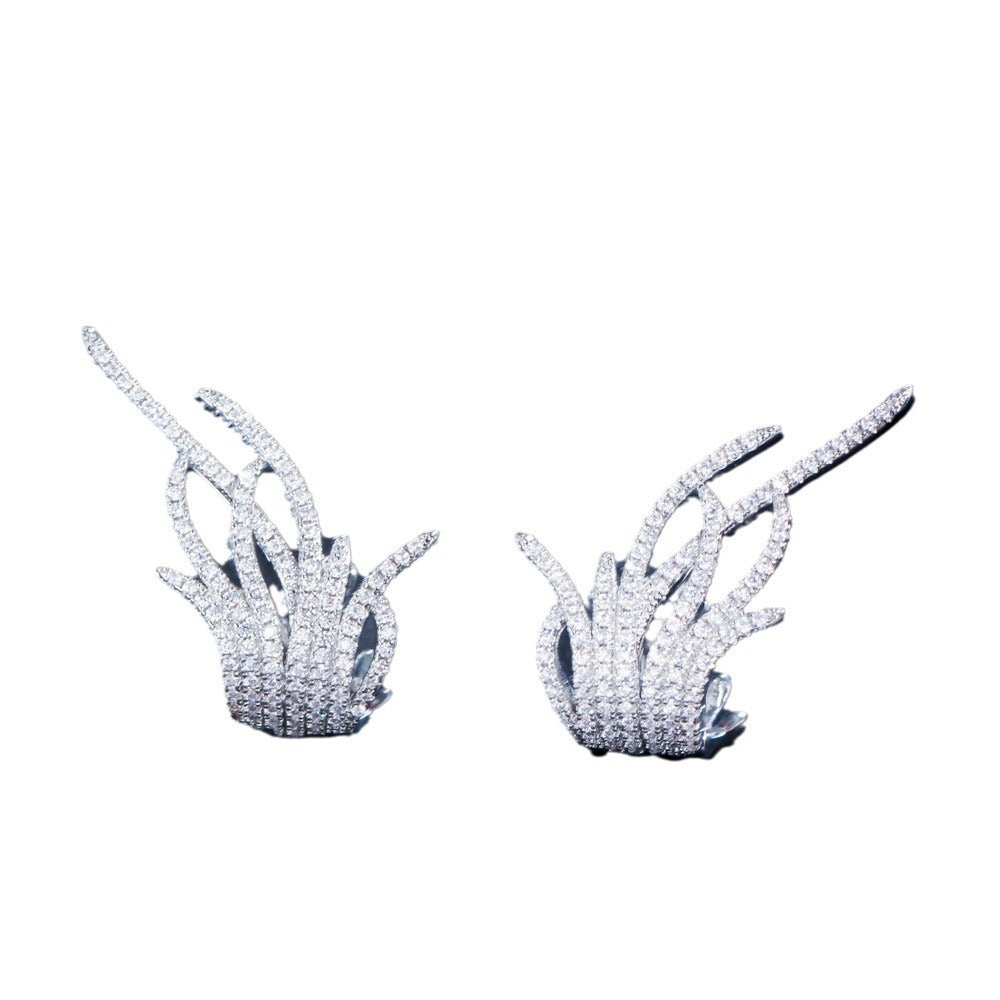Stylish Glossy 18K Gold White Anti Tarnish Stud Ear Cuff Earring Bulk