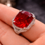 Premium Cushion Shape Silver CZ Copper Anti Tarnish Cocktail Ring Bulk