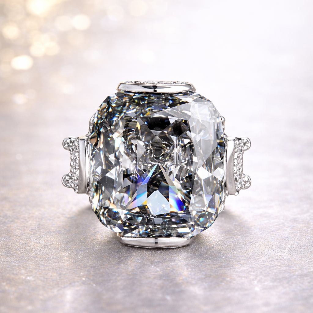 White High Sparkle Cushion Cut Silver Plated CZ Copper Halo Ring Bulk