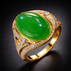 Luxury Oval Cabochon Gold Silver CZ Copper Anti Tarnish Fancy Ring Bulk