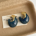 Multi Color Teardrop Gold Resin Copper Drop Earrings For Women Bulk