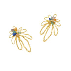 Flower Multi Gemstone 18K Gold Anti Tarnish Dangler Earring Bulk