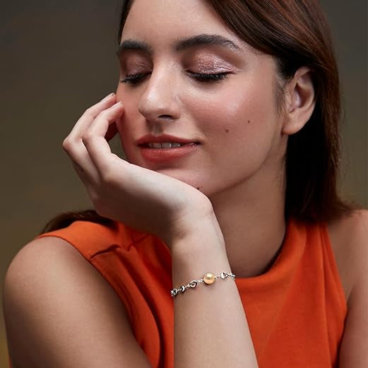 Elegant Link Chain Rose Silver Gold Plated Beads Brass Bracelet Bulk Secondary image