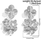 Floral Flower 18K Gold Silver Dangler Earrings For Women Bulk