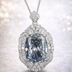 White High Sparkle Cushion Cut Silver Plated CZ Copper Pendant Bulk