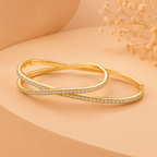 Designer Infinity Style Gold Silver CZ Copper Anti Tarnish Ring Bulk