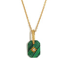 Rectangle Star Transparent 18K Gold Stainless Steel Anti Tarnish Pendant Chain Necklace For Women