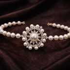 Bulk Star Silver Plated Cubic Zirconia Pearl Alloy Bracelet For Women