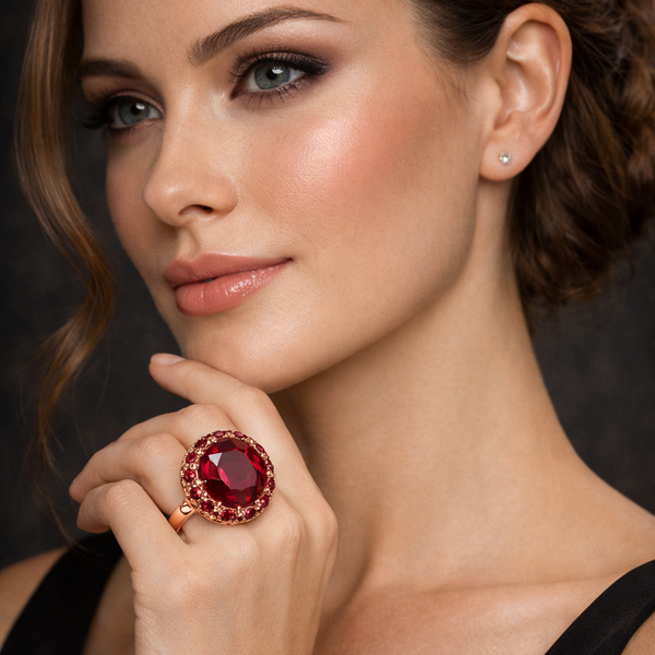 Classic Heritage Gold Plated CZ Copper Anti Tarnish Adjustable Fancy Ring Bulk Main image