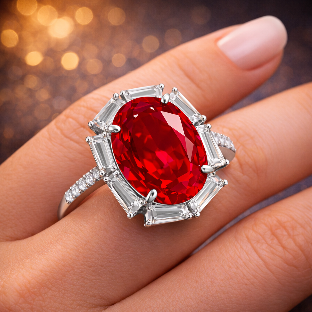 Premium Oval Cut Silver Plated CZ Copper Anti Tarnish Fancy Ring Bulk