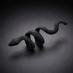 Bulk Designer Coiled Wrap Style Black Plain Alloy Adjustable Fancy Ring