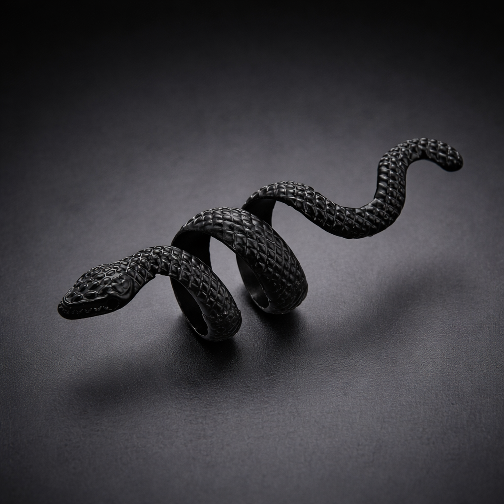 Bulk Designer Coiled Wrap Style Black Plain Alloy Adjustable Fancy Ring