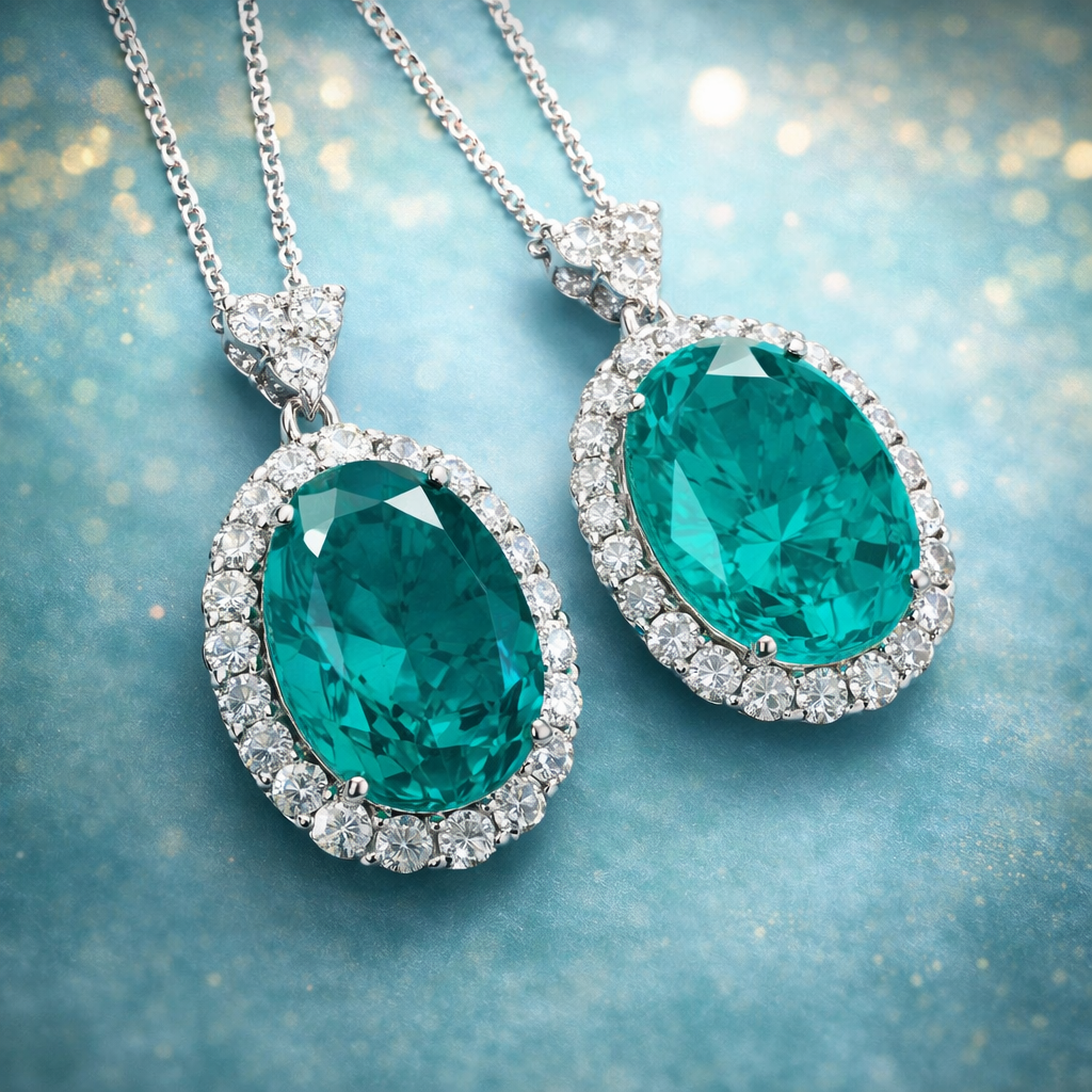 Vintage-Inspired Oval Silver CZ Anti Tarnish Copper Pendant Chain Bulk