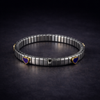 Purple Heart Gold Silver Anti Tarnish Stainless Steel Bracelet Bulk