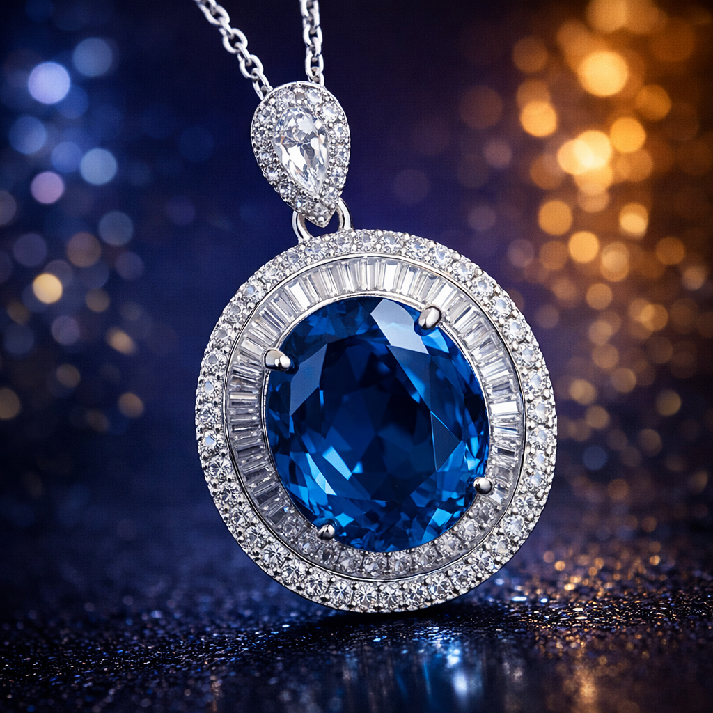 Sparkling Rhodium Silver Plated CZ Anti Tarnish Copper Pendant Bulk