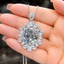 Luxury Oval Cluster Silver CZ Anti Tarnish Copper Pendant Chain Bulk