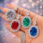 Premium Oval Shape Silver CZ Anti Tarnish Copper Pendant Chain Bulk