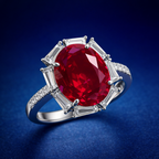 Premium Oval Cut Silver Plated CZ Copper Anti Tarnish Fancy Ring Bulk