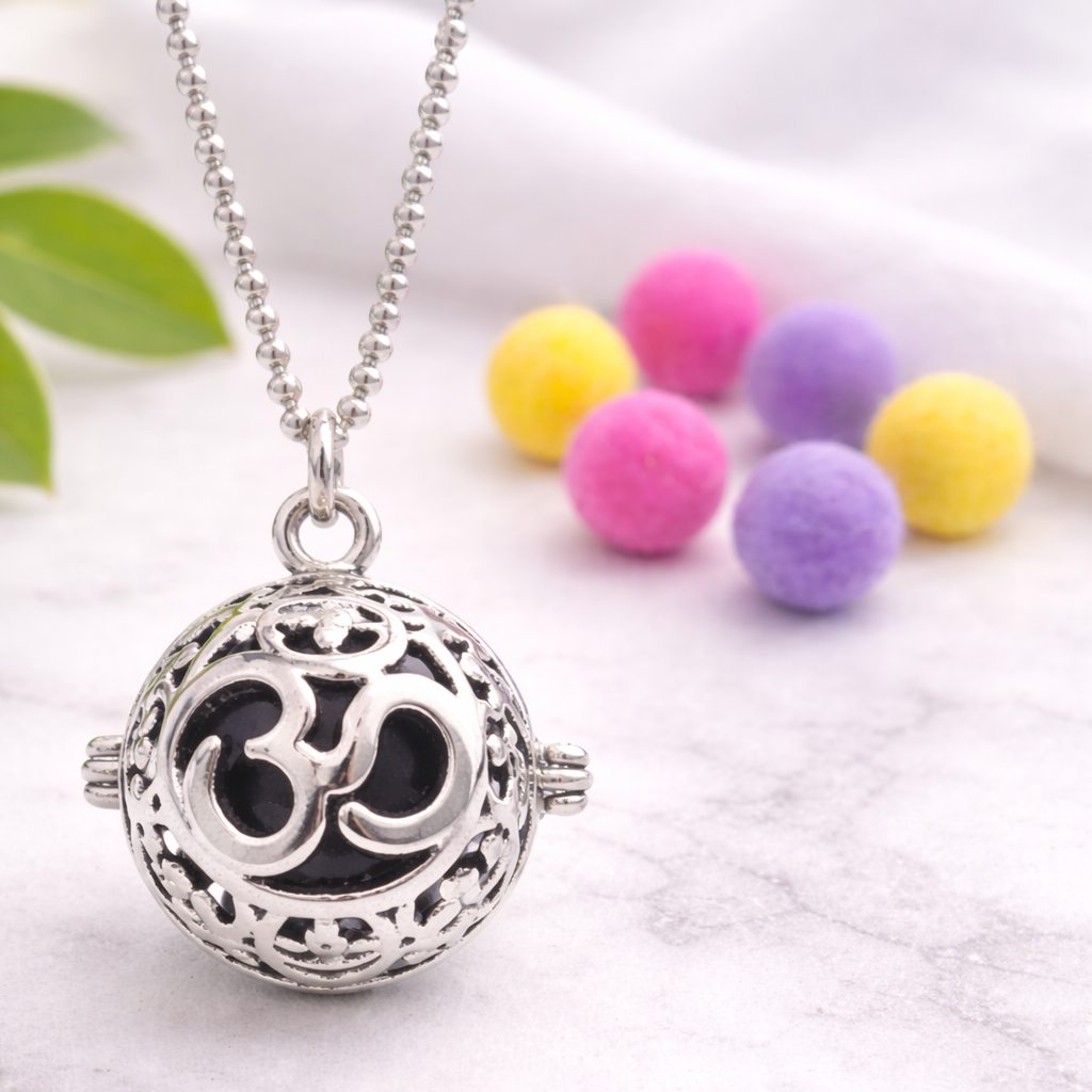 Openable Om Symbol Locket Silver Plated Pendant Chain For Women Bulk Main image