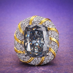 Luxury Cushion Cut Diamond Gold Silver Plated CZ Copper Halo Ring Bulk