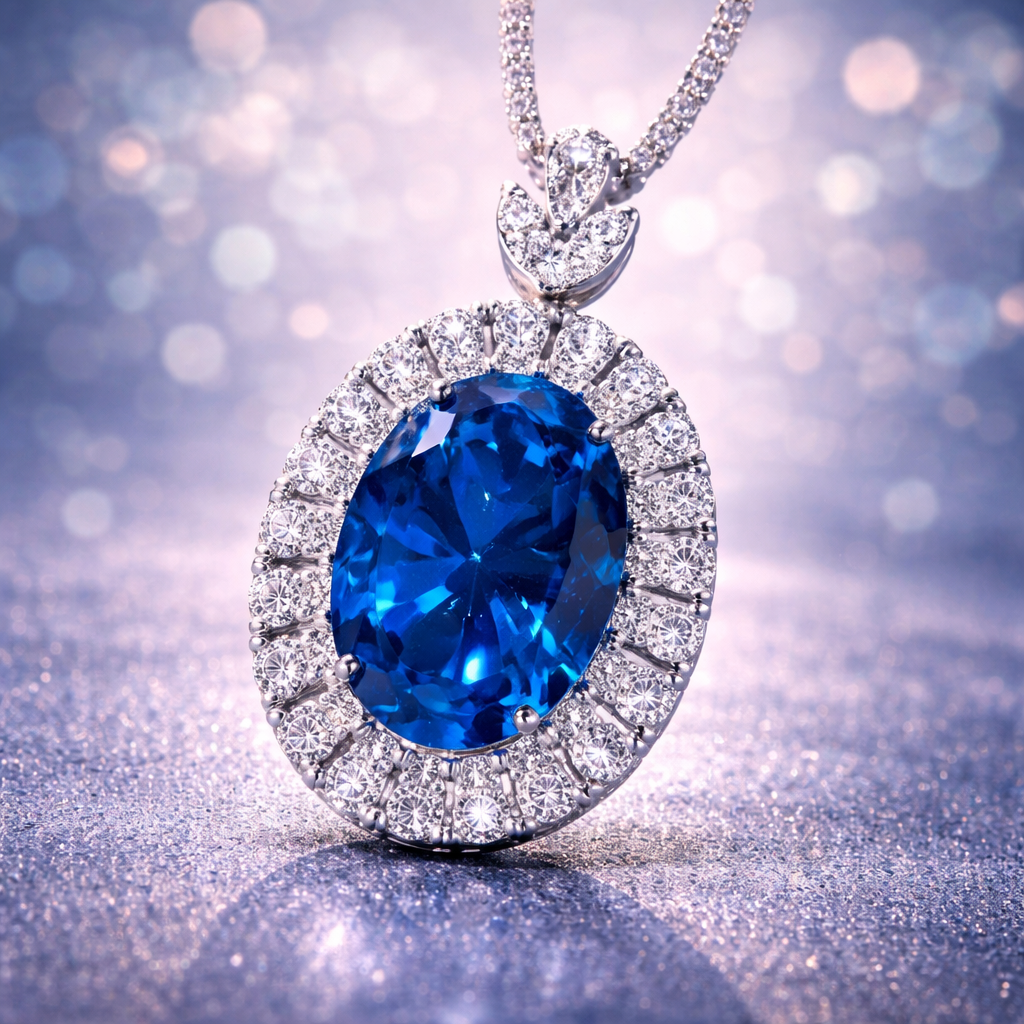 Premium Oval Shape Silver CZ Anti Tarnish Copper Pendant Chain Bulk
