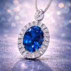 Premium Oval Shape Silver CZ Anti Tarnish Copper Pendant Chain Bulk