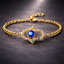 Bulk Blue White Hamsa Evil Eye Gold CZ Anti Tarnish Copper Bracelet