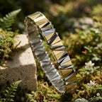 Designer Geometric Stretchable Gold Silver Plated Copper Bracelet Bulk