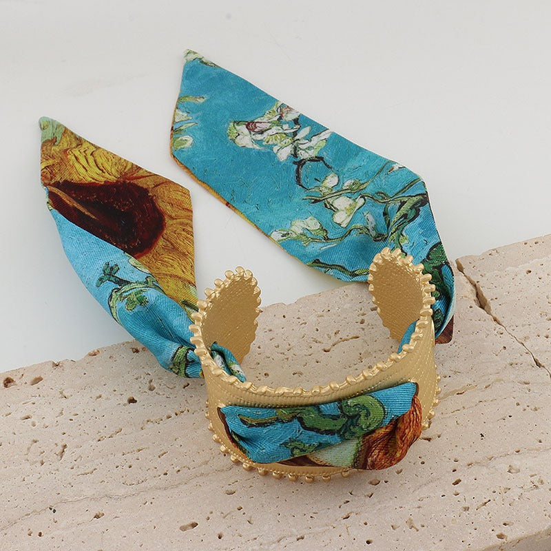 Red Blue Multicolour 18K Gold Anti Tarnish Scarf Cuff Bracelet Bulk