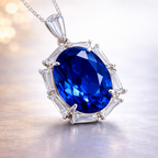 Premium Oval Cut Silver Plated CZ Anti Tarnish Copper Pendant Wholesale