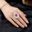 Ruby Pink Oval Silver Plated CZ Copper Anti Tarnish Cocktail Ring Bulk