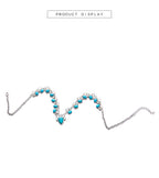 Pear Drop Turquoise Green Silver Crystal Necklace For Women Bulk
