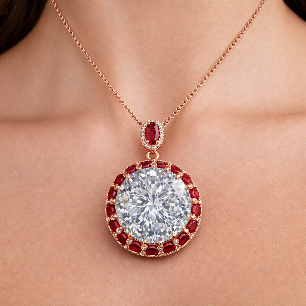 Classic Heritage Gold Plated CZ Anti Tarnish Copper Pendant Wholesale Main image
